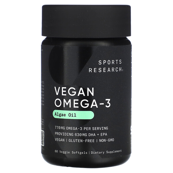 Vegan Omega-3, 60 растительных мягких капсул Sports Research