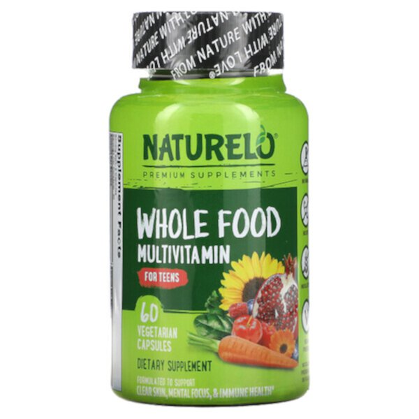 Мультивитамины из цельных продуктов для подростков - 60 вегетарианских капсул - NATURELO NATURELO