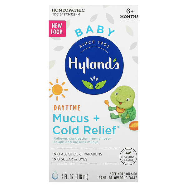 Baby, Daytime Mucus + Cold Relief, от 6 месяцев, 4 жидких унции (118 мл) Hyland's