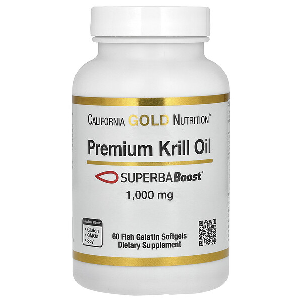 Крилловое масло SUPERBABoost - 1000 мг - 60 мягких желатиновых капсул - California Gold Nutrition California Gold Nutrition