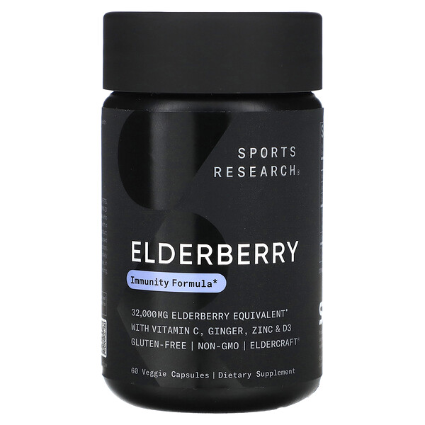 Elderberry, 60 Veggie Capsules (Капсулы на растительной основе) Sports Research