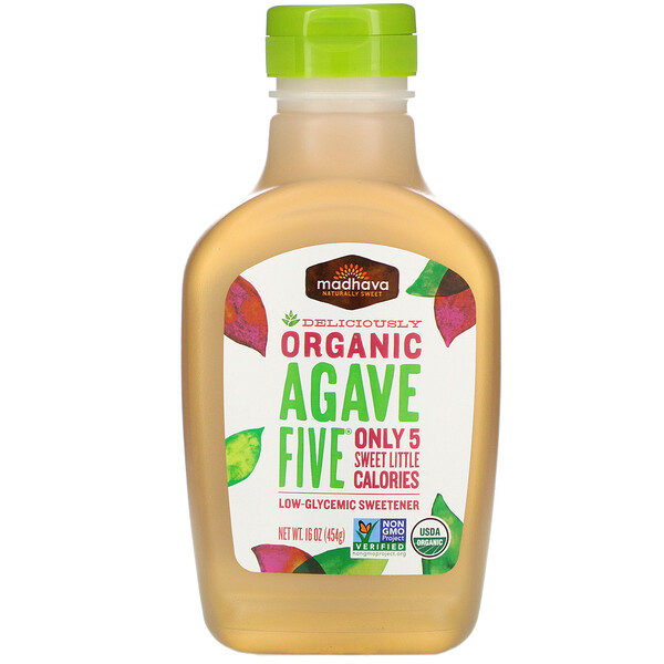 Органический Agave Five, подсластитель с низким гликемическим индексом, 16 унций (454 г) Madhava Natural Sweeteners
