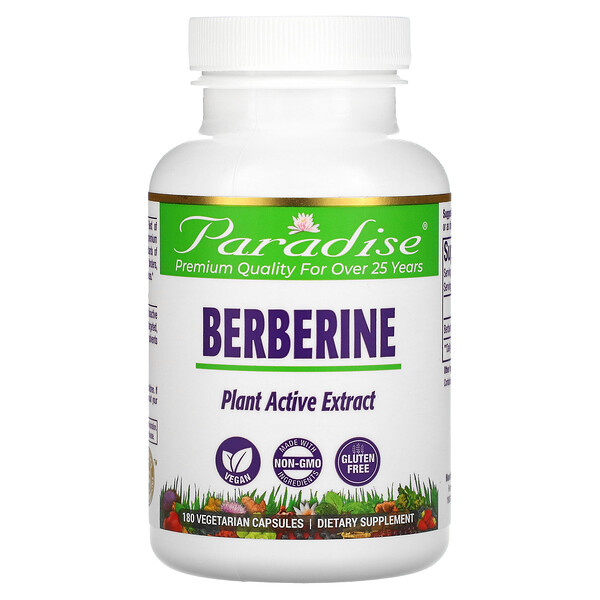 Берберин, 180 вегетарианских капсул Paradise Herbs