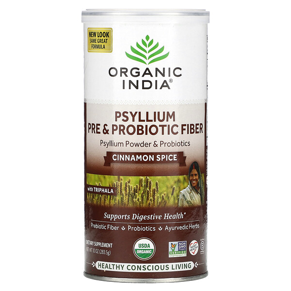 Псиллиум и Пробиотики, Корица - 283,5 г - Organic India Organic India