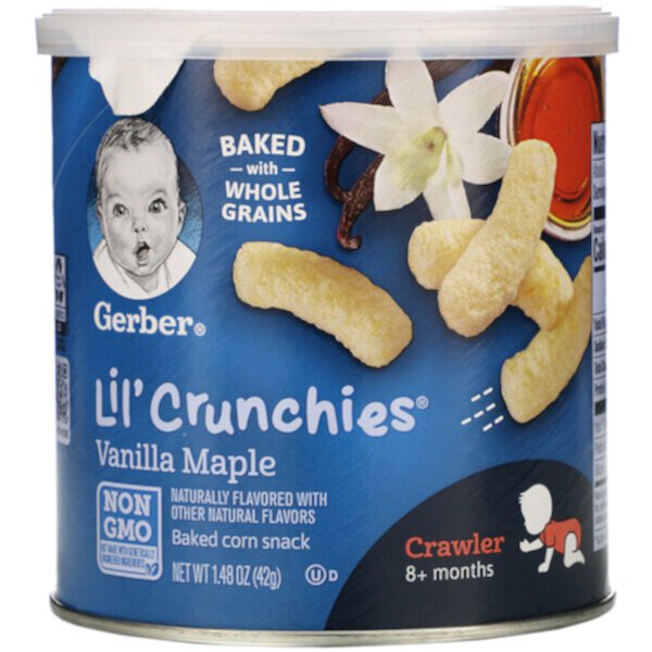 Lil' Crunchies, 8+ месяцев, ванильный клен, 1,48 унции (42 г) GERBER