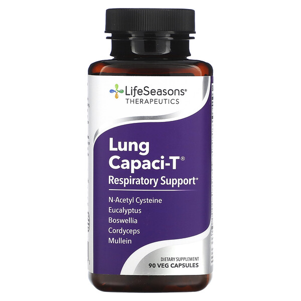 Поддержка дыхательной функции, Lung Capaci-T - 90 растительных капсул - LifeSeasons LifeSeasons