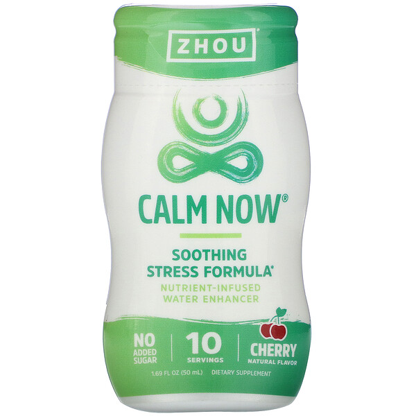 Calm Now, Усилитель воды с питательными веществами, вишня, 1,69 ж. унц. (50 мл) Zhou Nutrition