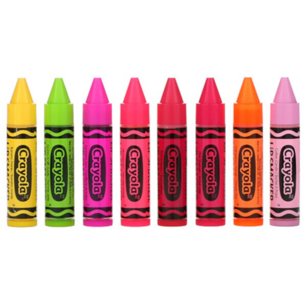 Crayola, Бальзам для губ, набор для вечеринки, 8 штук, 0,14 унции (4,0 г) каждая Lip Smacker