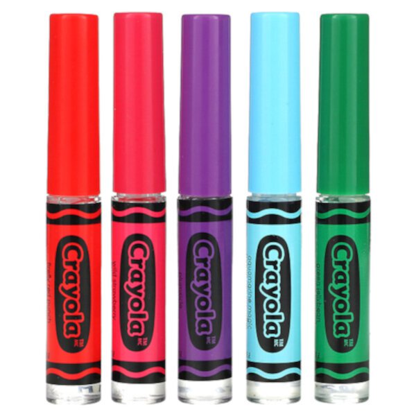 Crayola, Жидкий блеск для губ, разнообразная упаковка, 5 шт., 14,0 мл (0,45 жидк. унции) Lip Smacker
