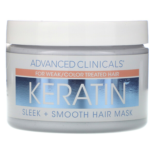 Кератин, Маска для гладких и гладких волос, 12 унций (340 г) Advanced Clinicals