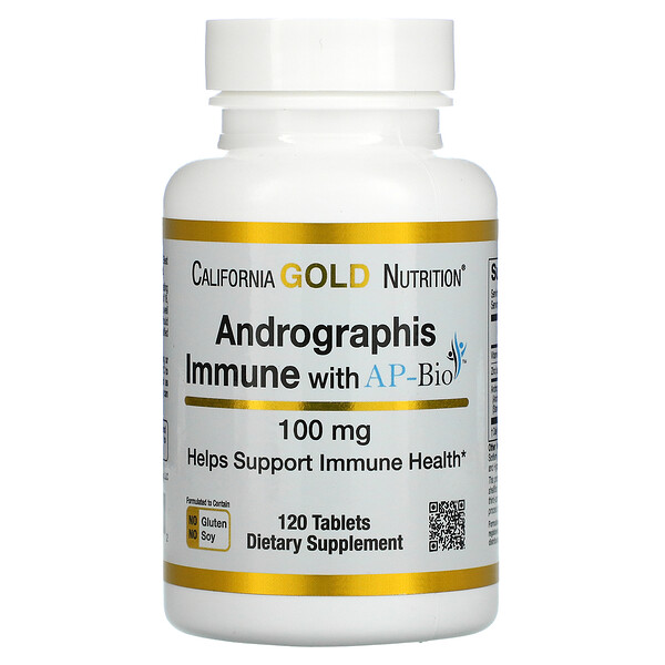 Andrographis Immune with AP-BIO, 100 мг, 120 таблеток California Gold Nutrition
