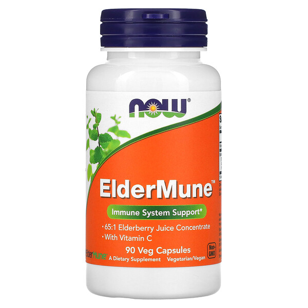 ElderMune, Immune System Support, 90 Veg Capsules (Вегетарианские капсулы) NOW Foods