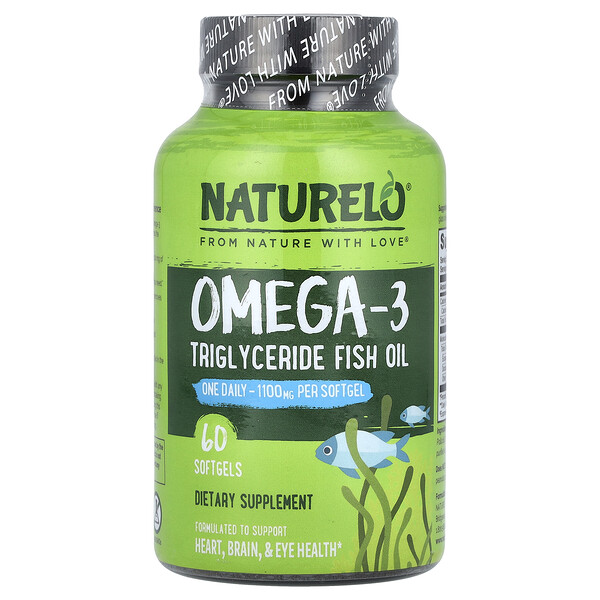 Omega-3 Triglyceride Fish Oil, 1,100 mg, 60 Softgels (Мягкие капсулы) NATURELO