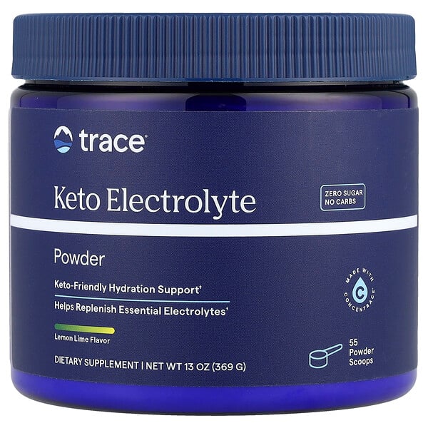 Keto Electrolyte Powder (Порошок), Sugar Free, Lemon Lime, 11.6 oz (Унции) (330 g) Trace Minerals Research