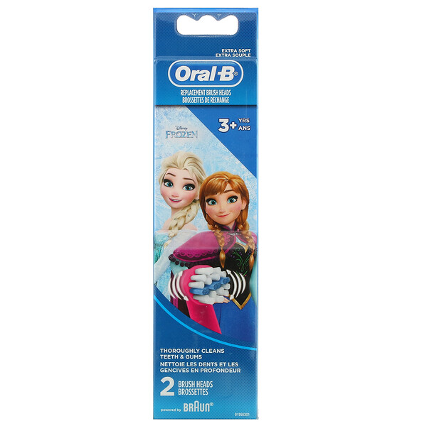 Kids, Frozen, сменные насадки, очень мягкие, от 3 лет, 2 насадки Oral-B