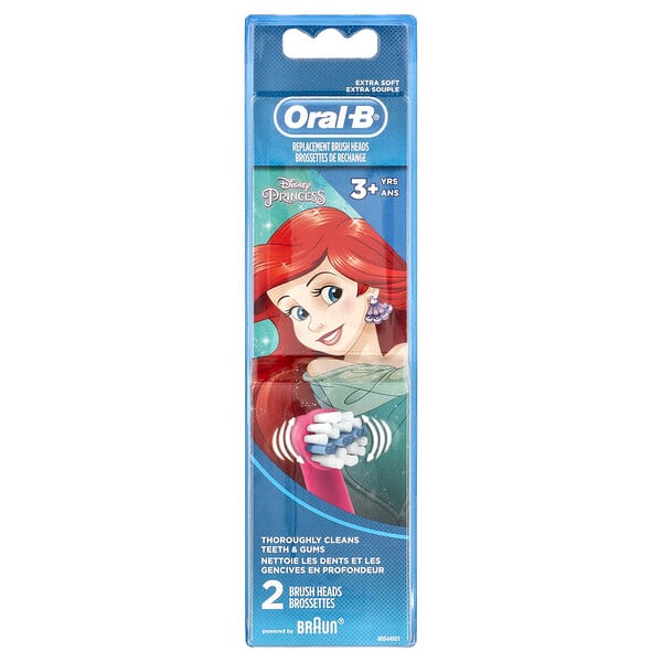 Детские зубные щетки Oral-B Kids, сменные головки, очень мягкие, от 3 лет, Disney Princess, 2 головки Oral-B