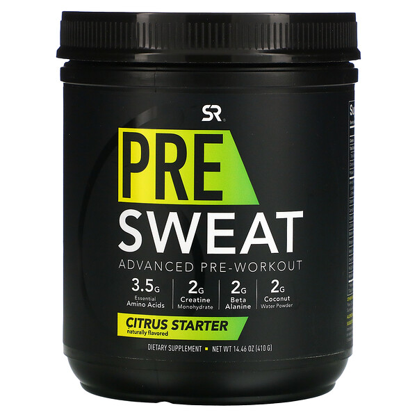 Pre-Sweat Advanced Pre-Workout, Citrus Starter, 14,46 унций (410 г) Sports Research