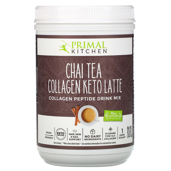 Collagen Keto Latte, Чай, 8,55 унций (242,4 г) Primal Kitchen