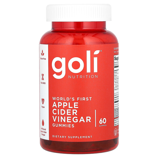 Жевательные конфеты с яблочным уксусом, 60 жевательных конфет Goli Nutrition