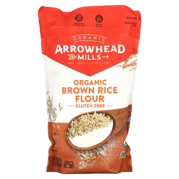 Organic Brown Rice Flour, Gluten Free, 24 oz (680 g) Arrowhead Mills