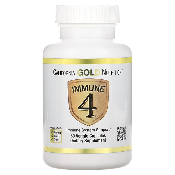 Immune 4, 60 растительных капсул California Gold Nutrition