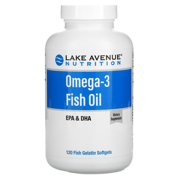 Omega-3 Рыбий жир - 1250 мг - 120 желатиновых капсул - Lake Avenue Nutrition Lake Avenue Nutrition