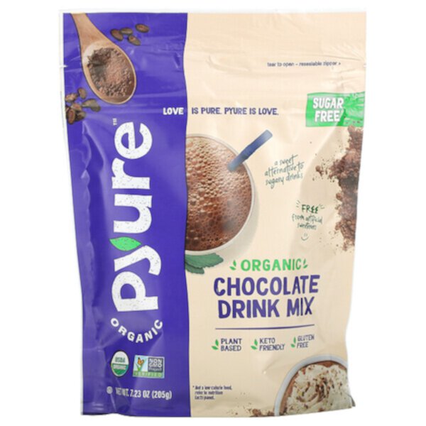 Органическая смесь шоколадных напитков, кето, 0 сахаров, 7,23 унции (205 г) Pyure