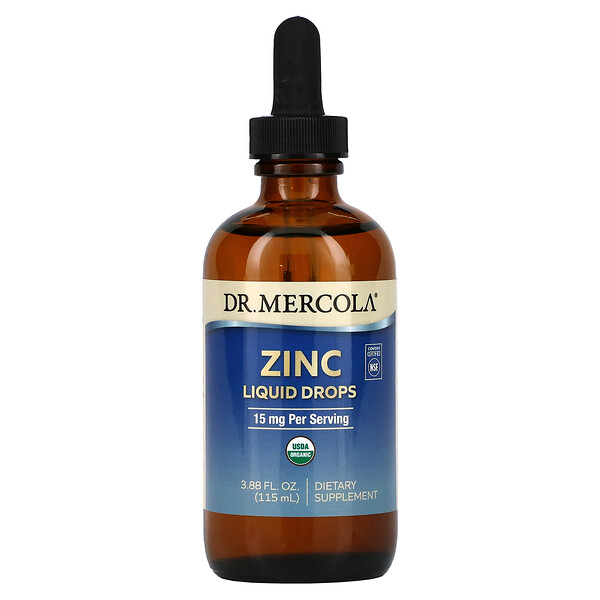 Цинк - 15 мг - 115 мл - Dr. Mercola Dr. Mercola