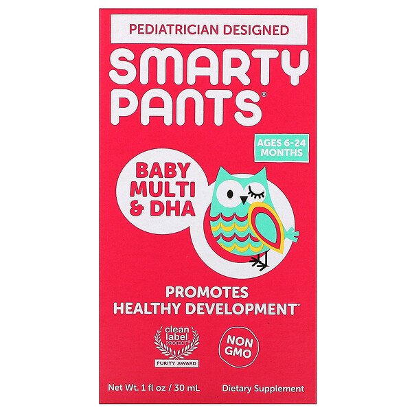 Baby Multivitamin & DHA, для детей от 6 до 24 месяцев, 1 жидкая унция (30 мл) SmartyPants