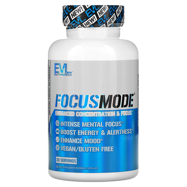 FocusMode, 30 Veggie Capsules (Капсулы на растительной основе) EVLution Nutrition