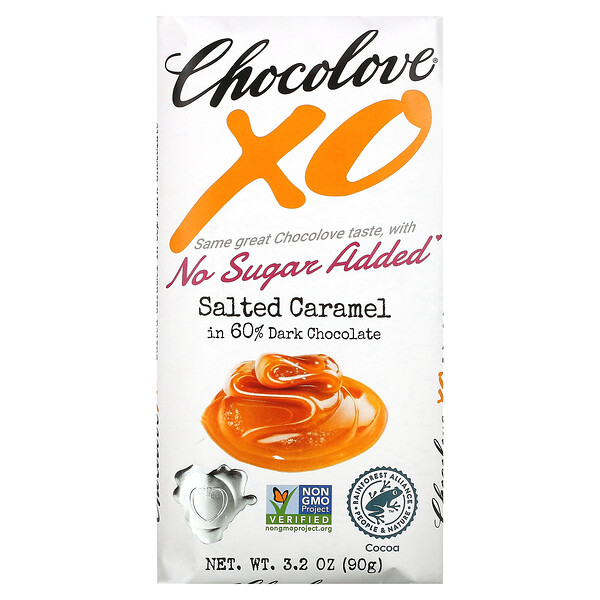 XO, Соленая карамель в 60% темном шоколаде, 3,2 унции (90 г) Chocolove