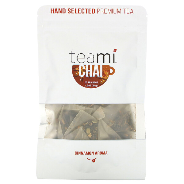 Чайная смесь Chai, аромат корицы, 20 чайных пакетиков, 1,5 унции (44 г) Teami