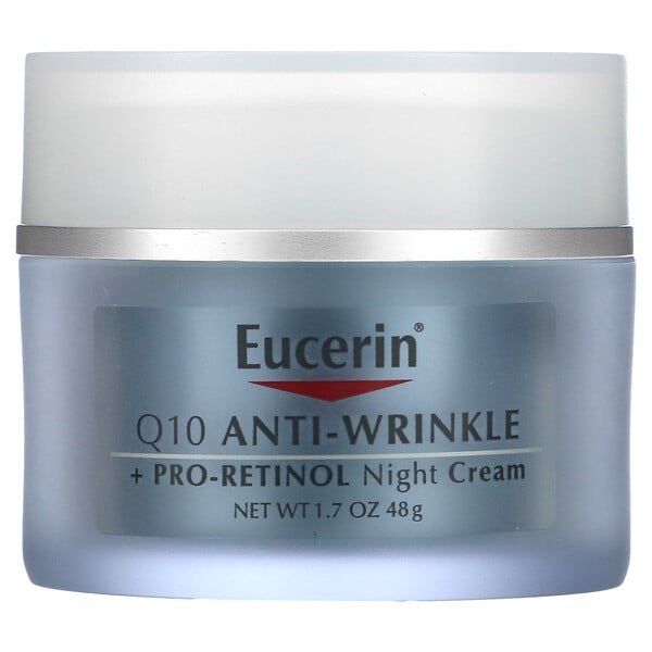 Q10 Ночной крем против морщин + про-ретинол, 1,7 жидких унций (48 г) Eucerin