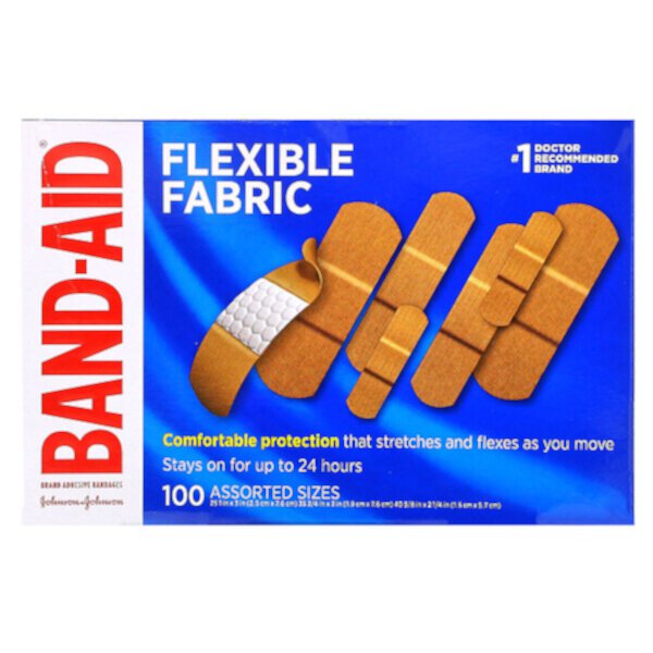 Липкие бинты, гибкая ткань, 100 разных размеров Band Aid