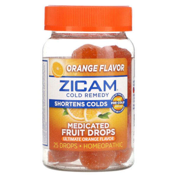 Cold Remedy, Лечебные фруктовые капли, Ultimate Orange, 25 капель Zicam