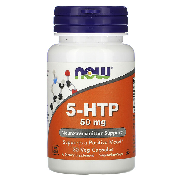5-HTP, 50 мг, 30 растительных капсул NOW Foods