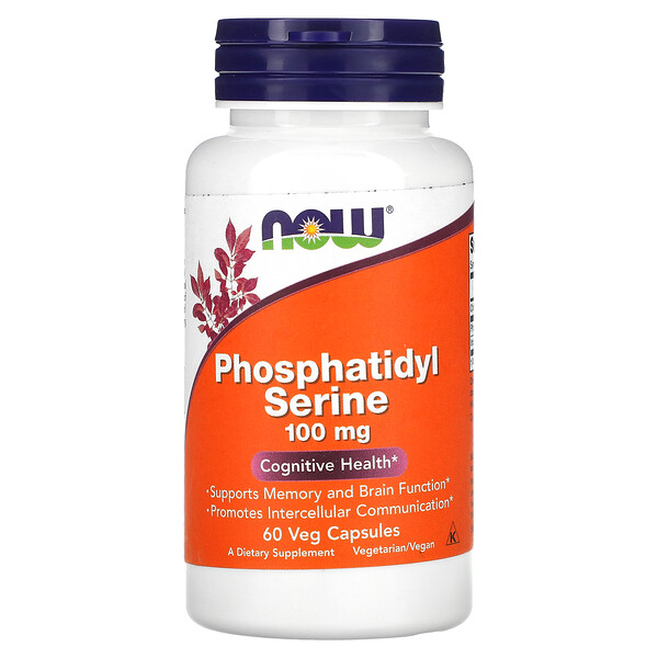 Фосфатидилсерин - 100 мг - 60 растительных капсул - NOW Foods NOW Foods