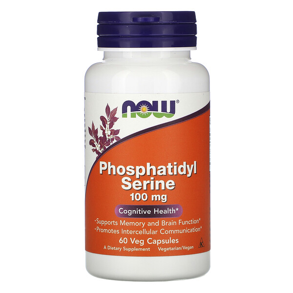 Фосфатидилсерин, 100 мг, 60 растительных капсул NOW Foods