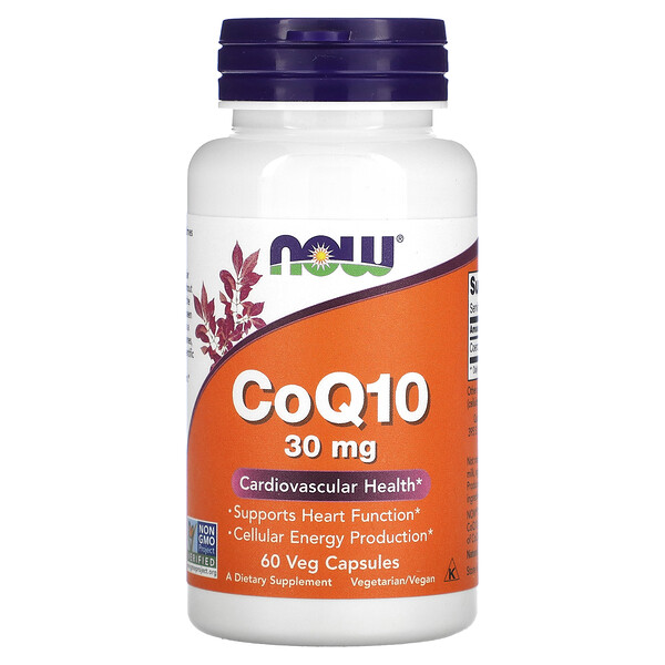 CoQ10, 30 мг - 60 вегетарианских капсул - NOWFoods NOW Foods