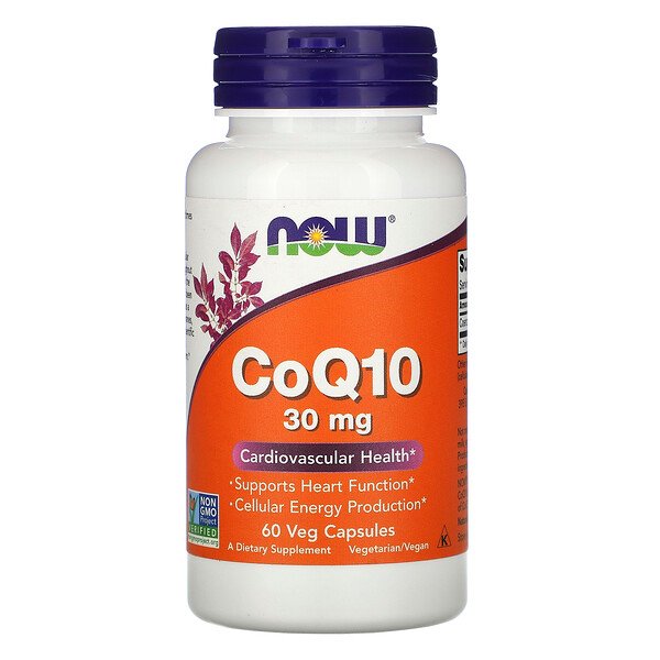 CoQ10, 30 мг, 60 растительных капсул NOW Foods