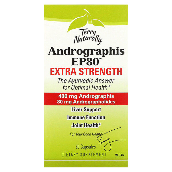 Andrographis EP80, Extra Strength, 60 капсул Terry Naturally