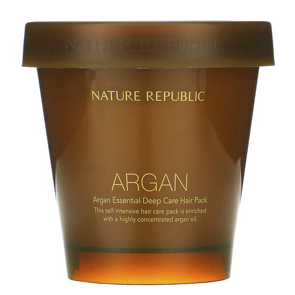 Маска для волос Argan Essential Deep Care, 6,76 жидких унций (200 мл) Nature Republic