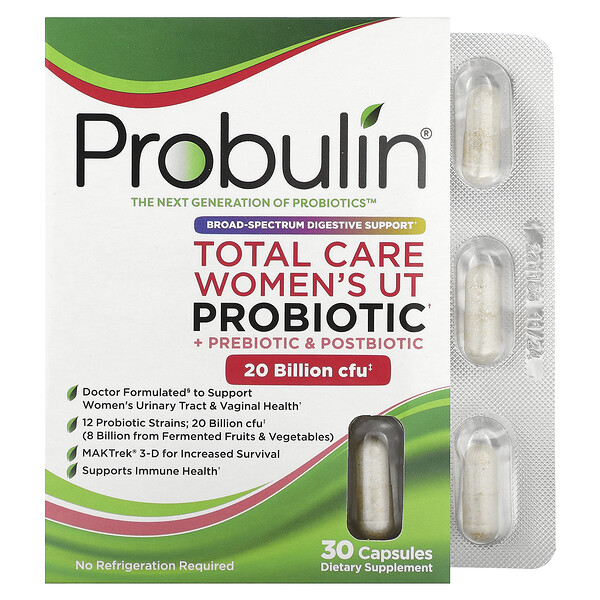 Total Care Women's UT Пробиотик, 20 миллиардов КОЕ, 30 капсул Probulin