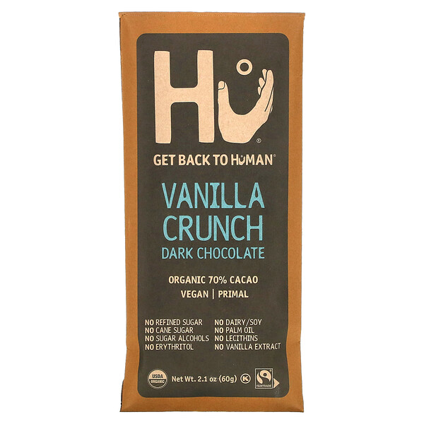 Темный шоколад Vanilla Crunch, 2,1 унции (60 г) Hu