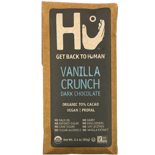 Темный шоколад Vanilla Crunch, 2,1 унции (60 г) Hu
