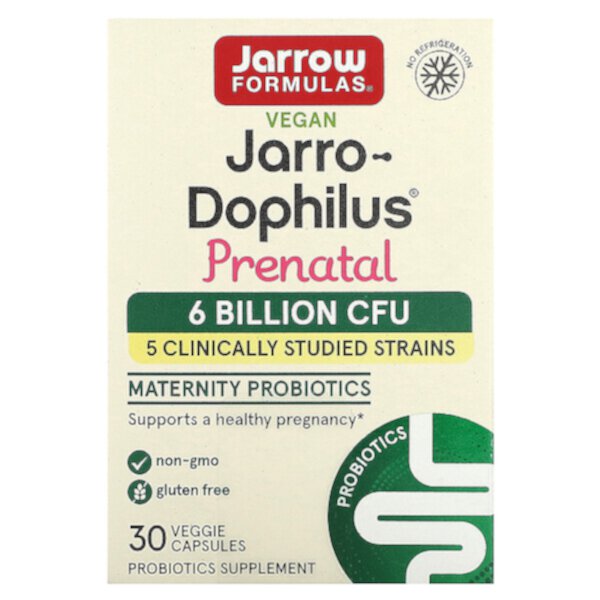 Vegan Jarro-Dophilus, Prenatal, 6 миллиардов КОЕ, 30 растительных капсул - Jarrow Formulas Jarrow Formulas