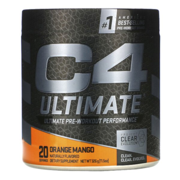 C4 Ultimate Pre-Workout Performance, Апельсин и манго, 11,5 унций (326 г) Cellucor
