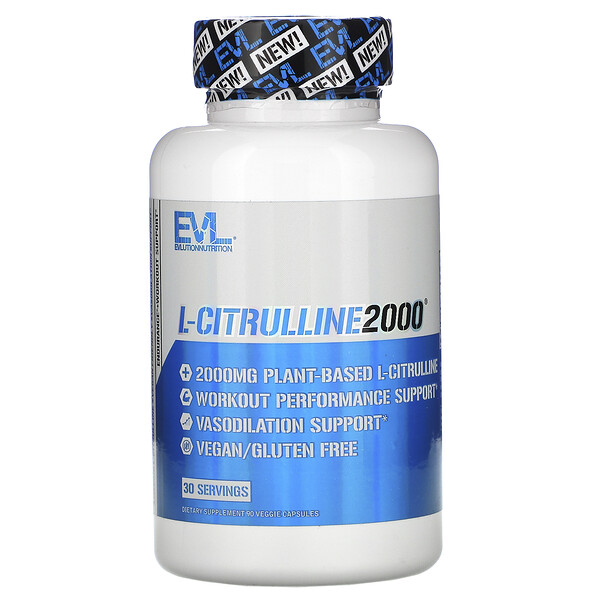L-цитруллин2000, 667 мг, 90 растительных капсул EVLution Nutrition