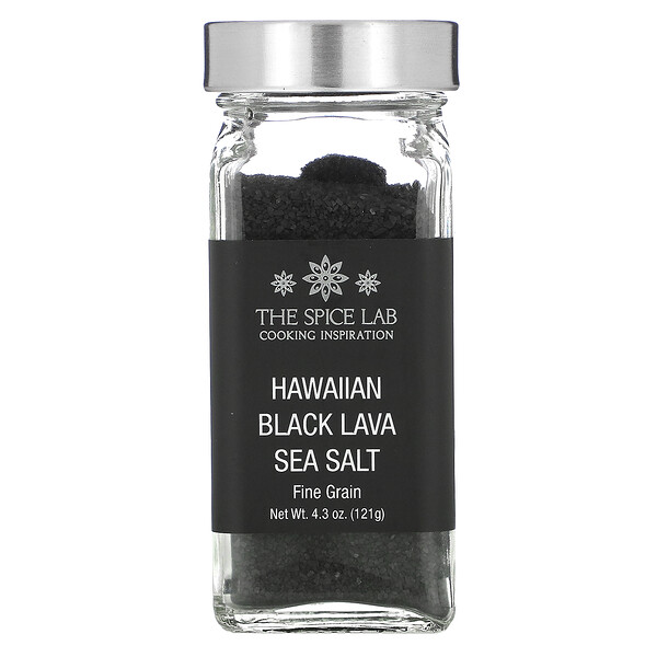 Гавайская черная лавовая морская соль, мелкозернистая, 4,3 унции (121 г) The Spice Lab