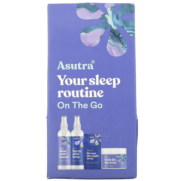 You Sleep Routine On The Go, дорожный набор, набор из 4 предметов Asutra